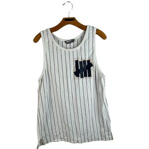 Undefeated Pin Stripe Yankee Blue Tank Top Size Medium